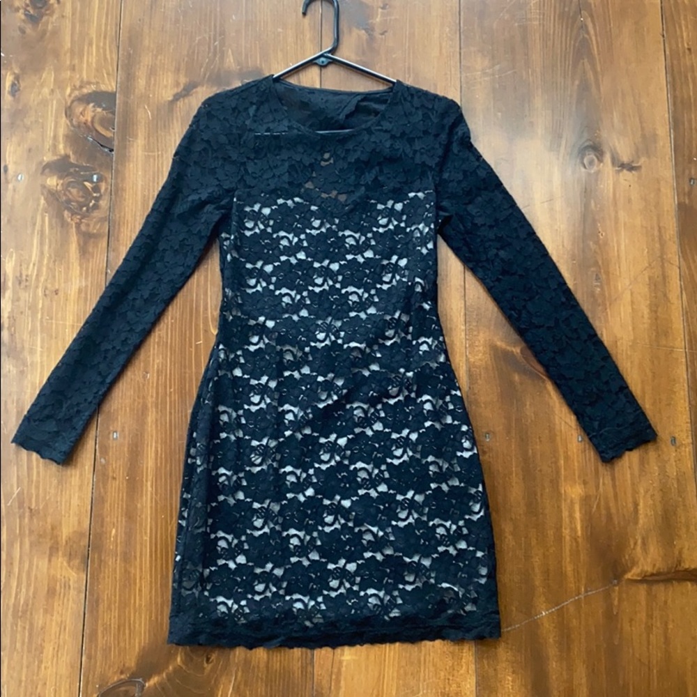 Express Nude/Black Lace Dress